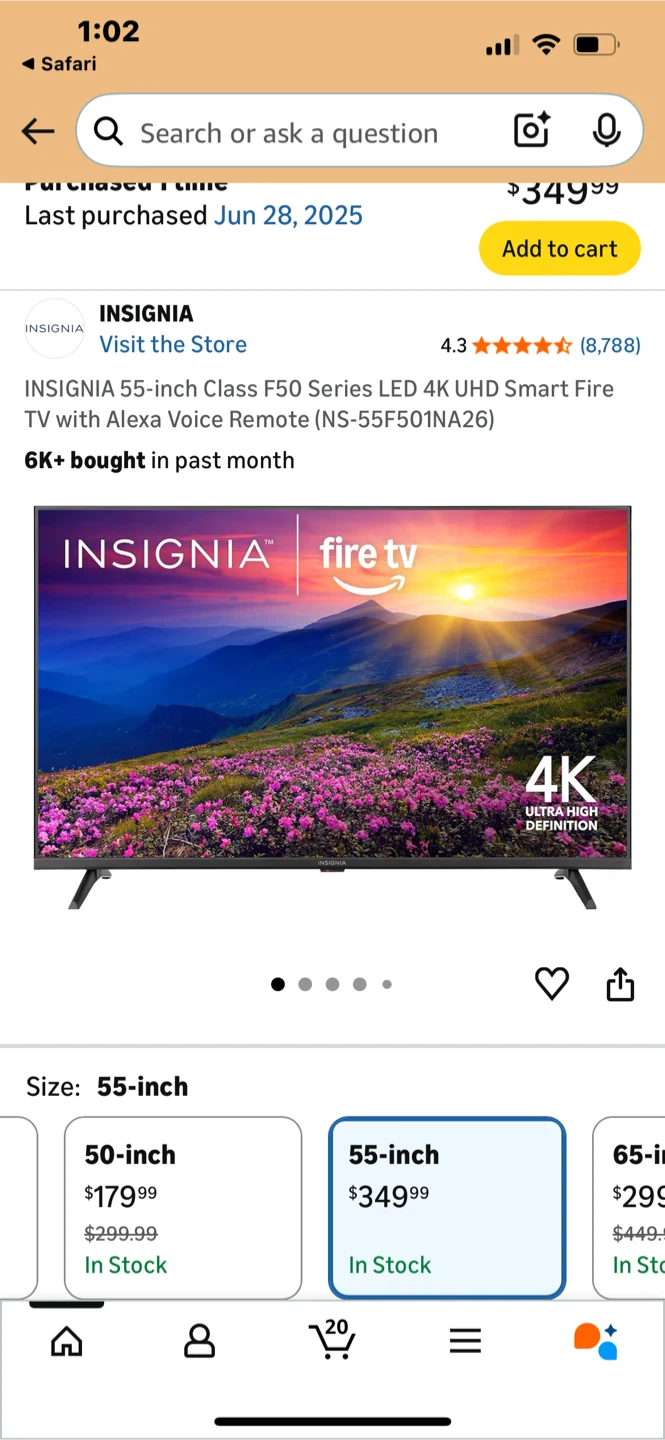 Insignia 55-inch Class F50 Series LED 4K UHD Smart Fire TV