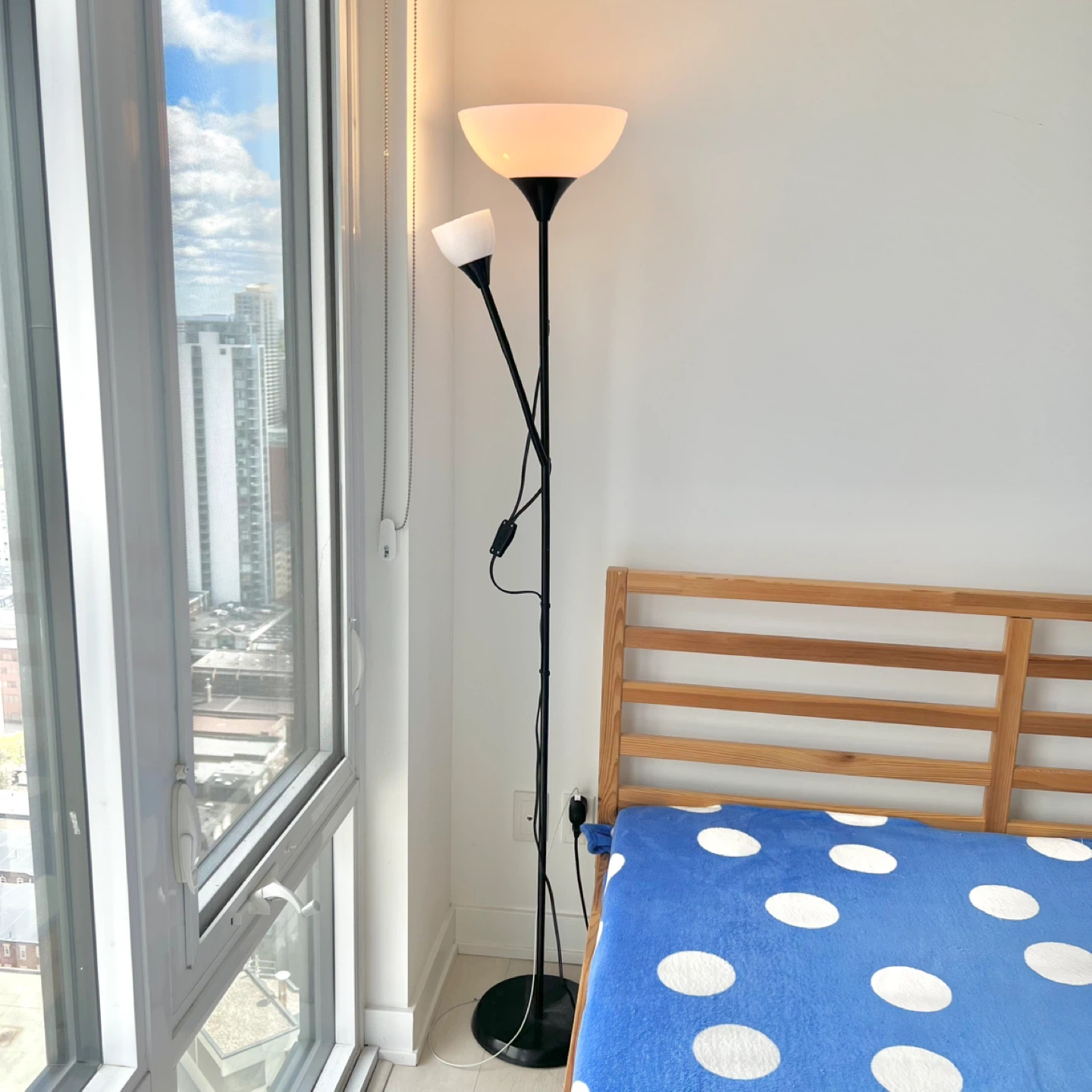 (Retail $30)IKEA Floor Uplighter/Reading Lamp with Two Bulbs