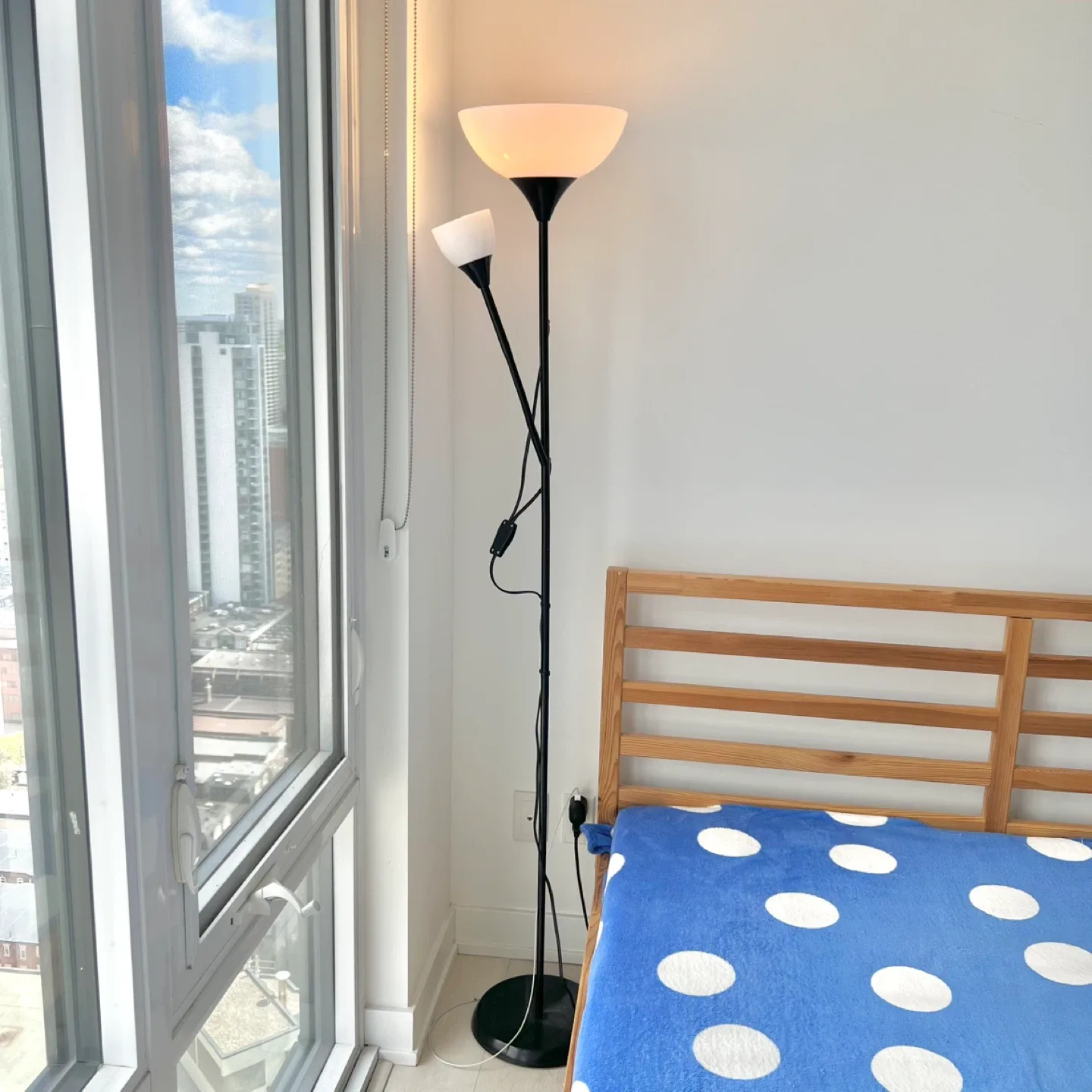(Retail $30)IKEA Floor Uplighter/Reading Lamp with Two Bulbs