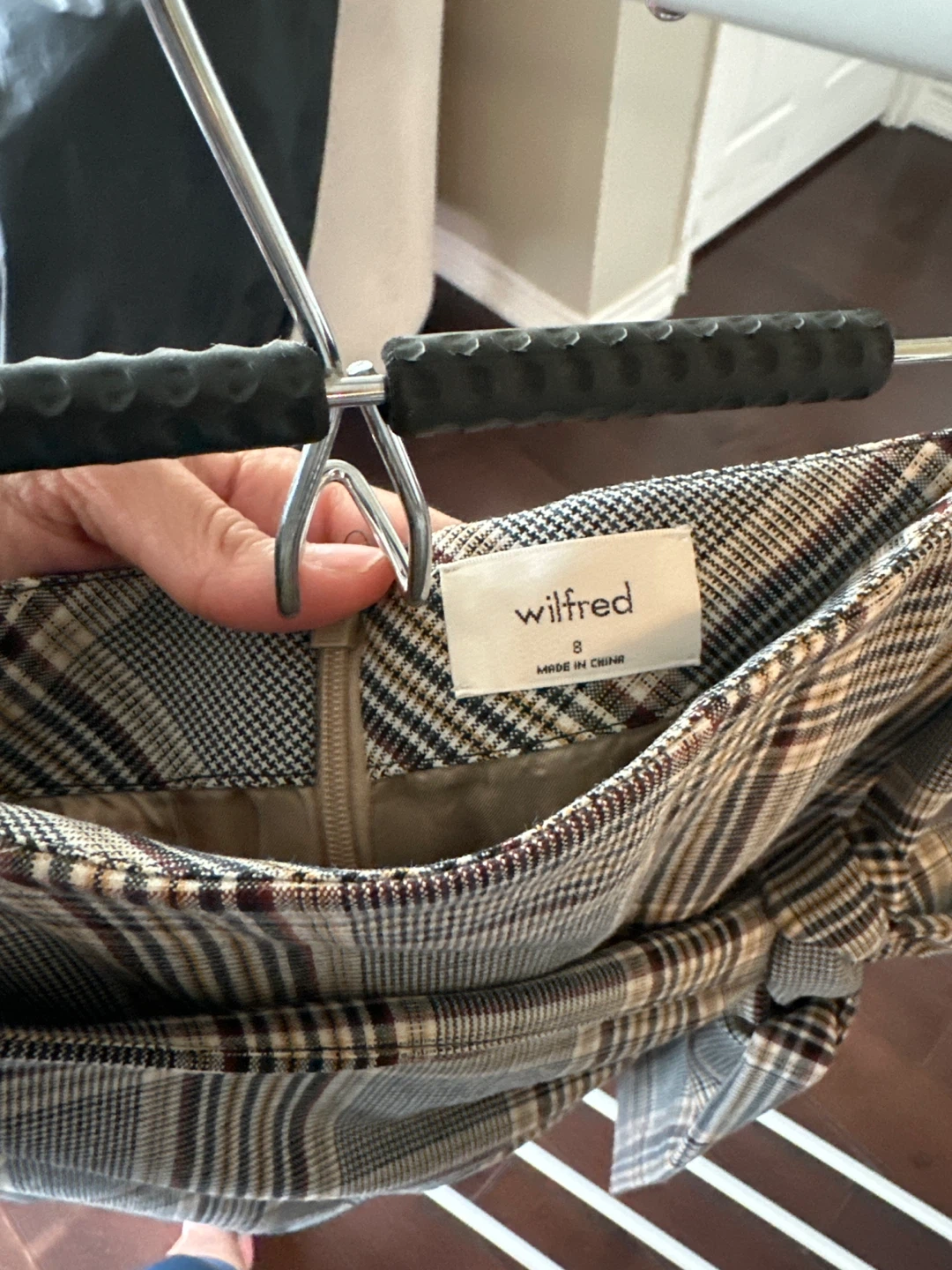 Wilfred Plaid Wrap Skirt Size 8