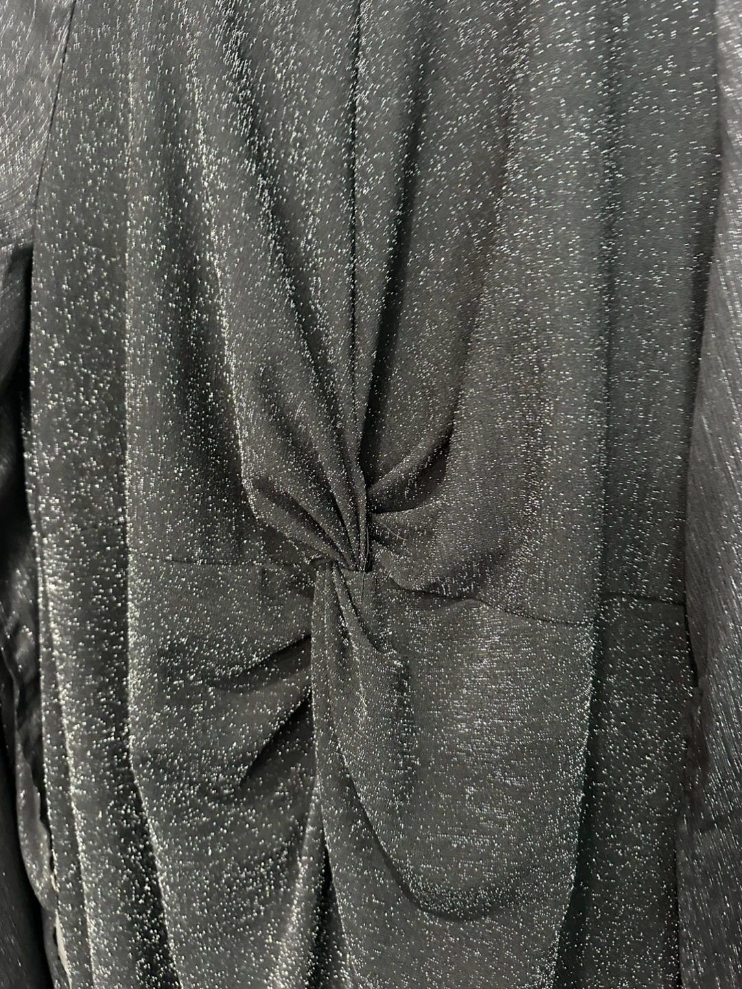 Black Sparkly Long Sleeve Twisted Dress - photo 5