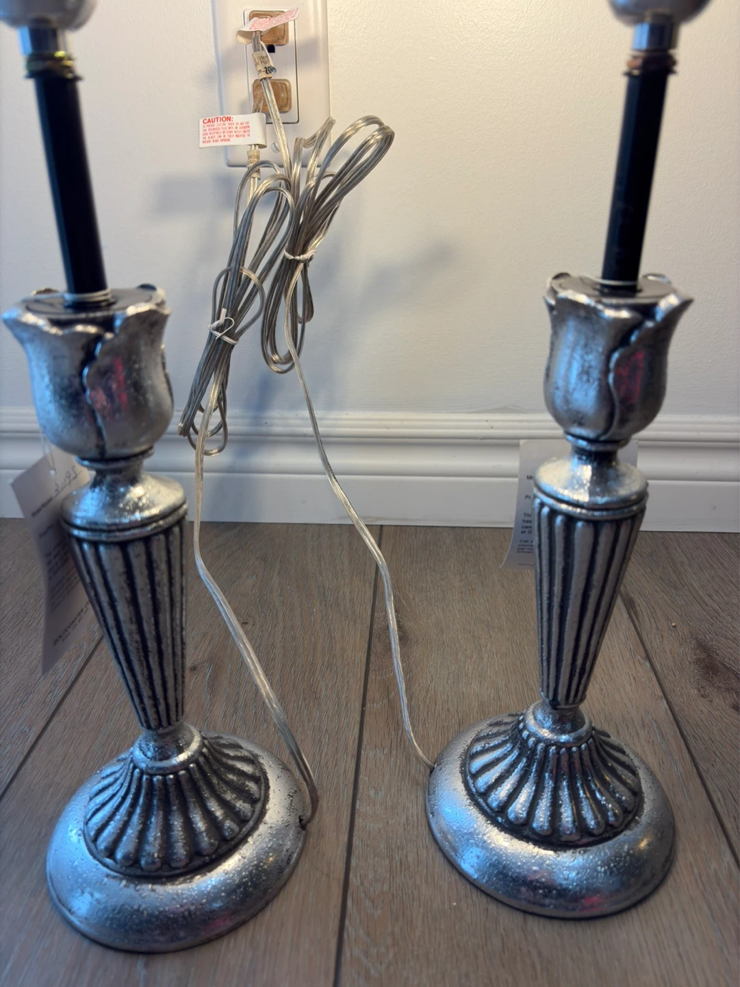 Set of 2 Silver Table Lamps by Goldcoaster - photo 2