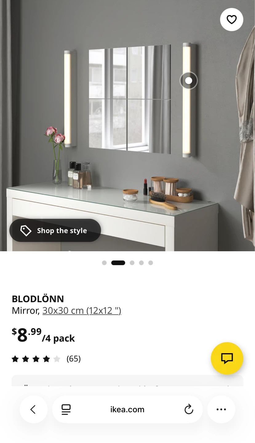 IKEA BLODLÖNN Mirror 30x30 cm (12x12")