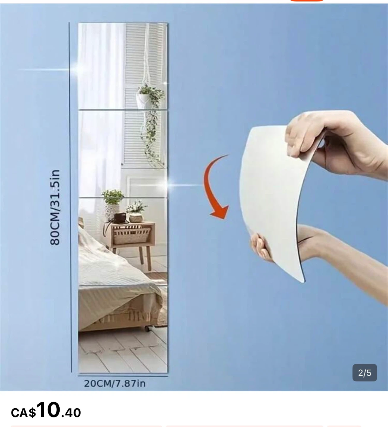 Adhesive Mirror Wall Stickers Set - photo 2