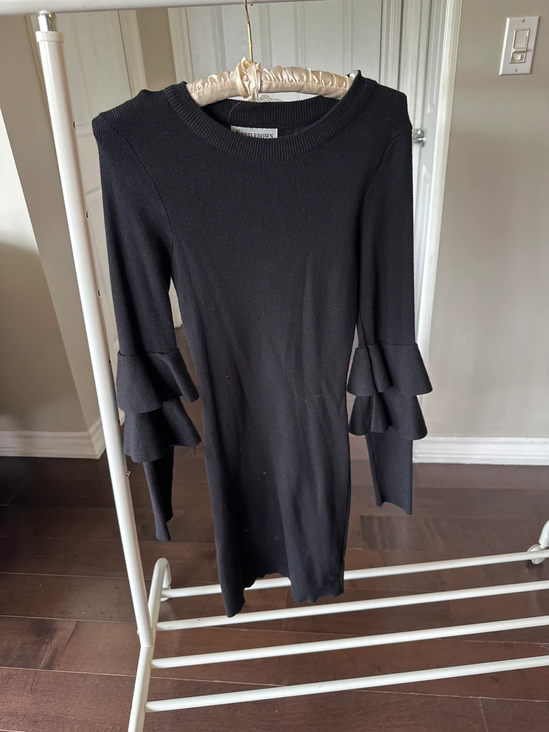 Settledown Black Ruffle Sleeve Dress - Size S