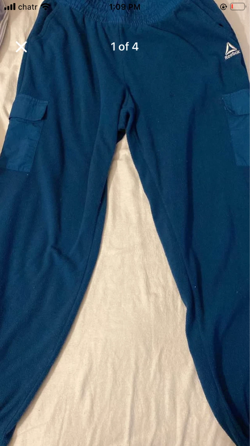 Reebok Blue Fleece Cargo Pants