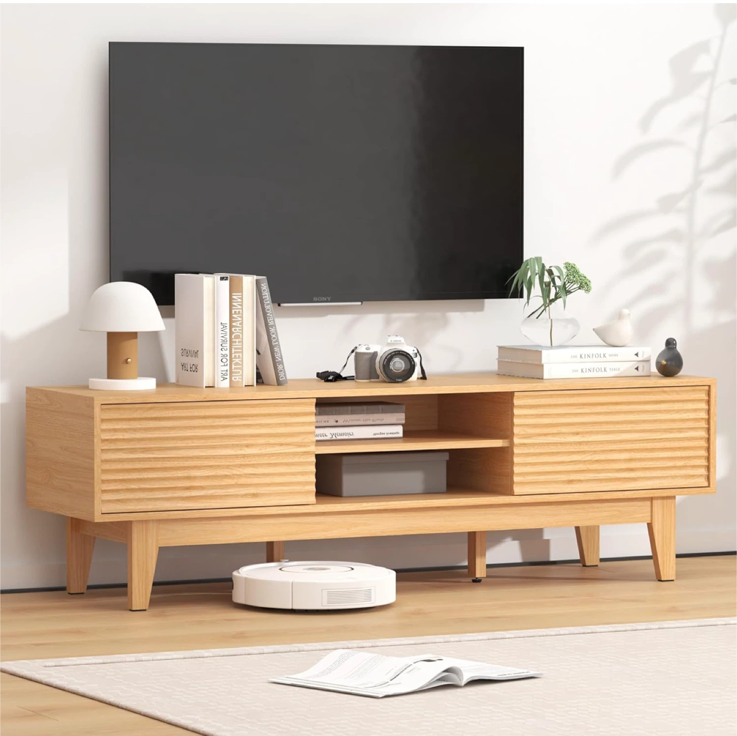 Mid-Century Modern Wood TV Stand