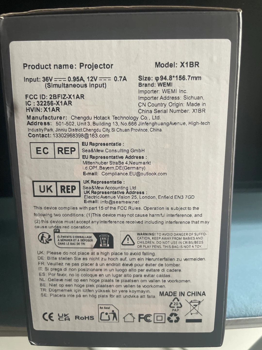 WEMI X1BR LED Projector - photo 4
