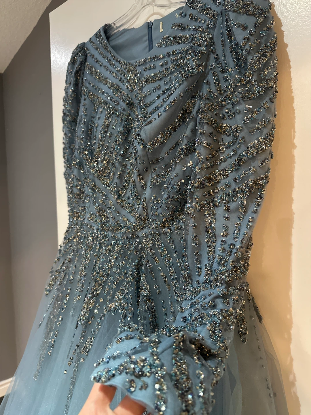 BEAU COUPE Blue Beaded Gown - photo 4