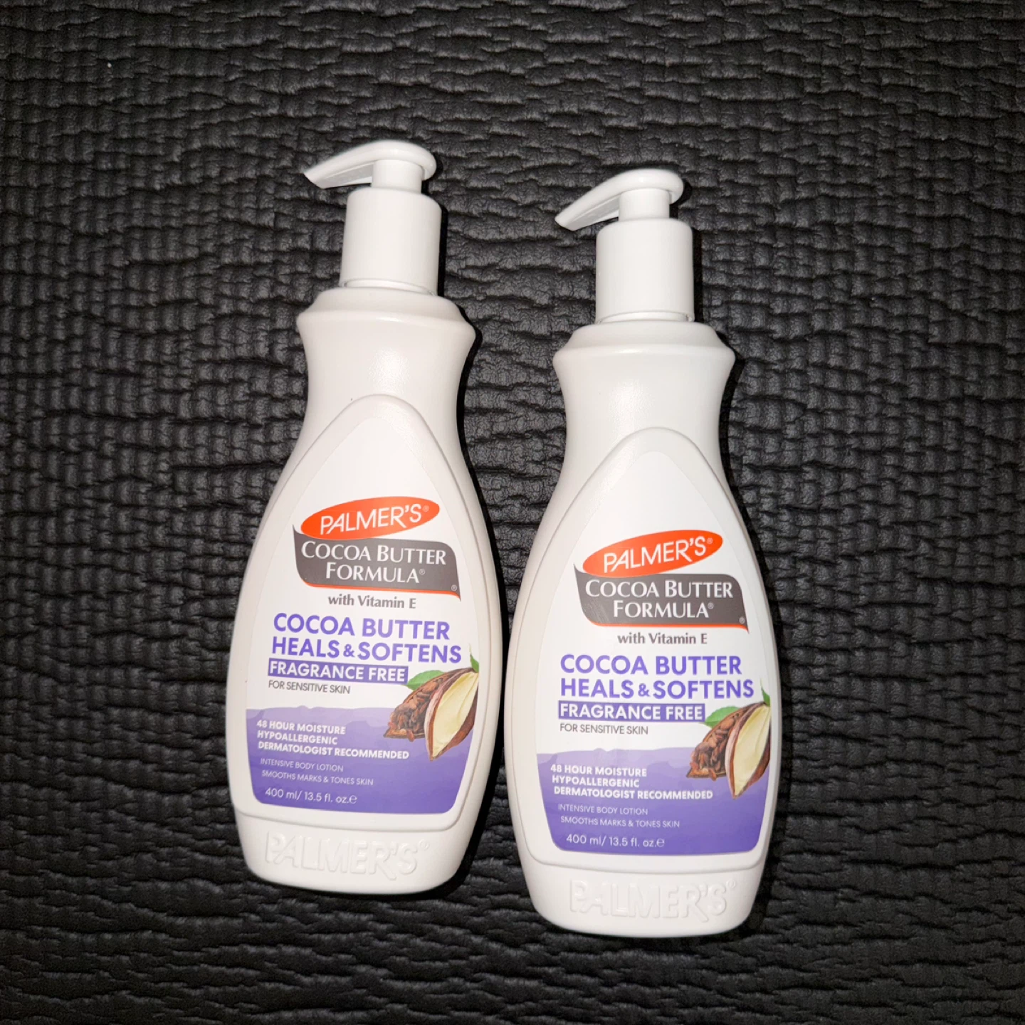 2 Palmers cocoa butter fragrance free lotions