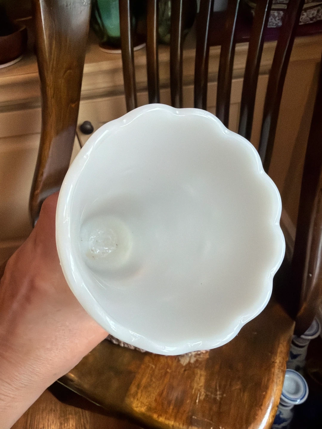 Vintage White Hobnail Milk Glass Vase - photo 3