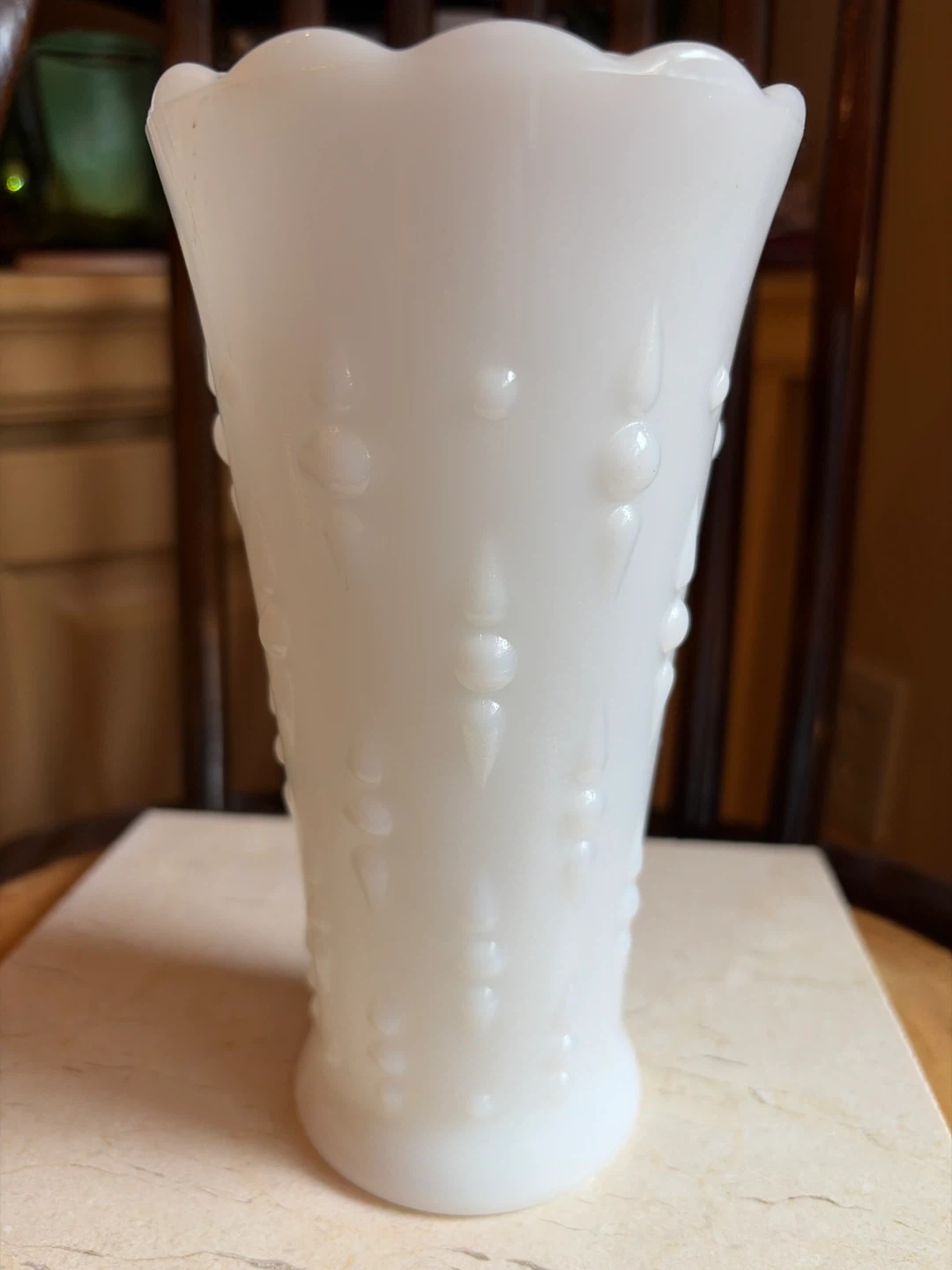 Vintage White Hobnail Milk Glass Vase