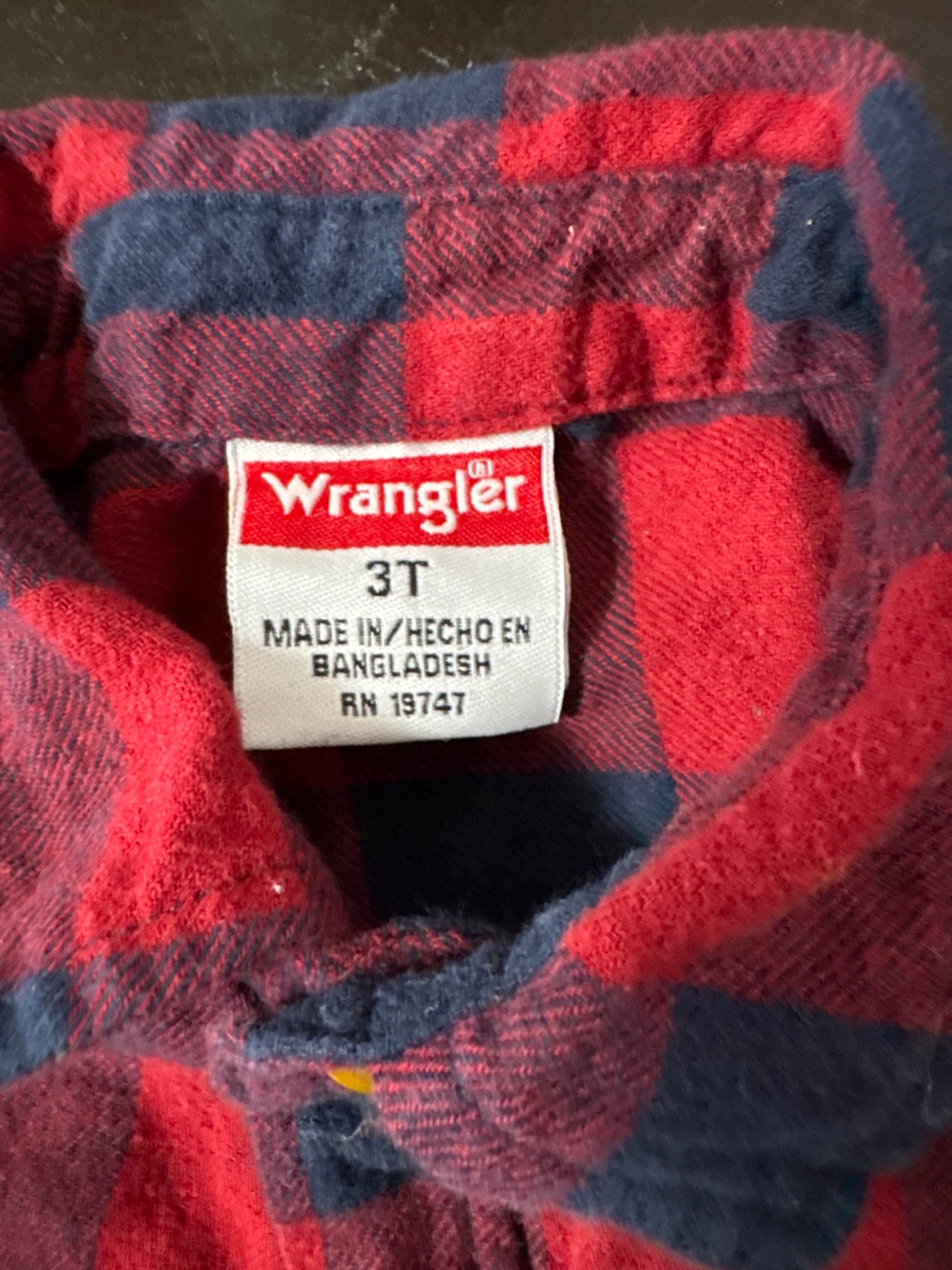 Wrangler Plaid Flannel Shirt Size 3T - photo 2