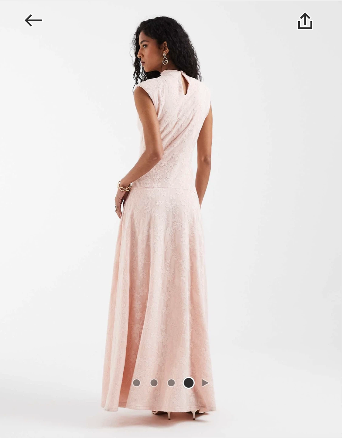 Pretty Lavish Textured Floral Maxi Dress - Pastel Pink - US 12 - photo 2
