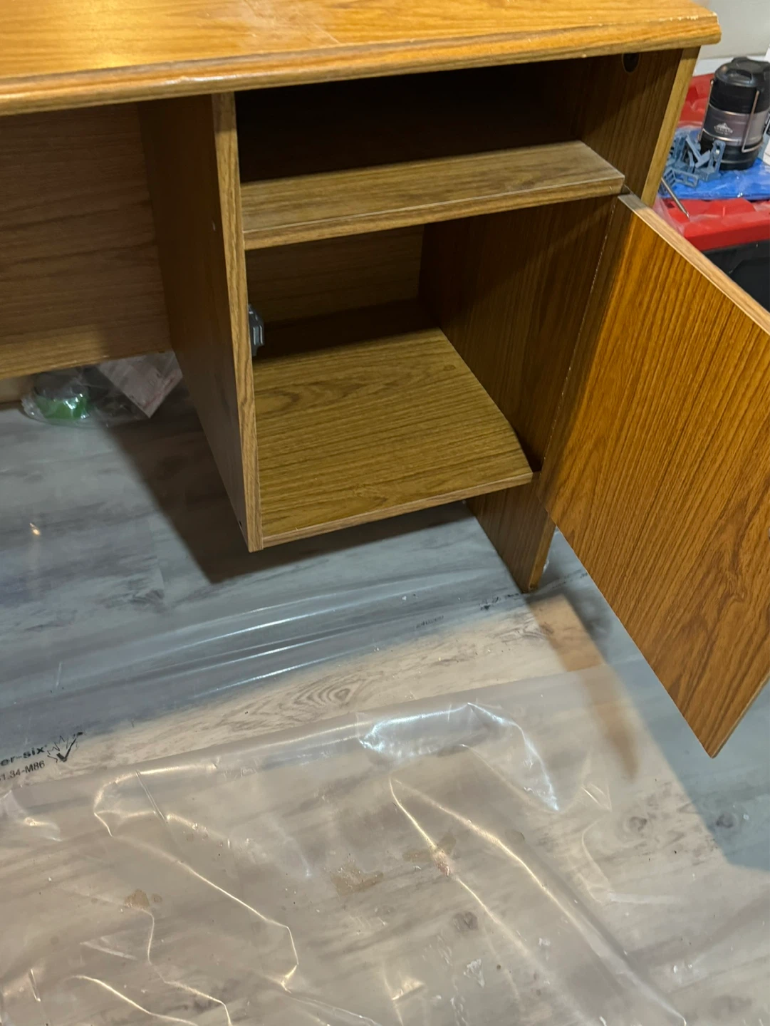 Woodgrain Desk with Drawer and Cabinet - photo 5