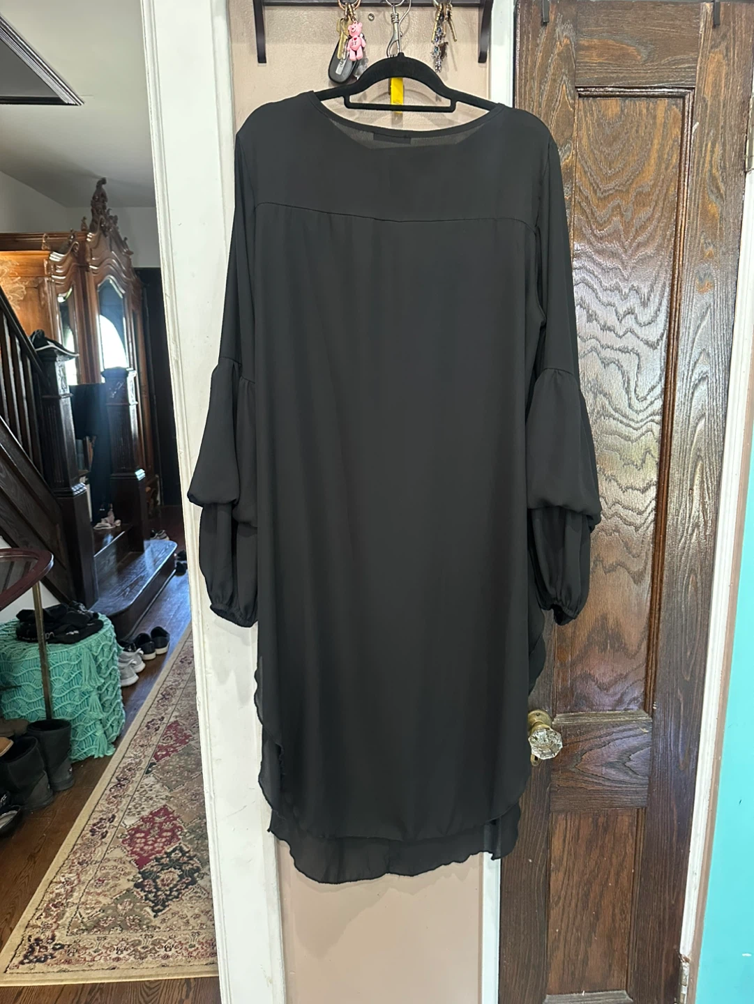 PRETTYGARDEN Black Ruffle-Sleeve High-Low Top Size XL - photo 4