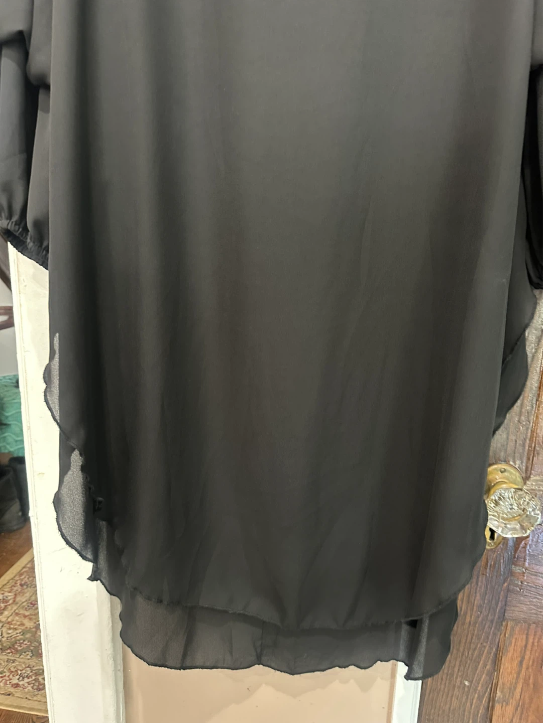 PRETTYGARDEN Black Ruffle-Sleeve High-Low Top Size XL - photo 5