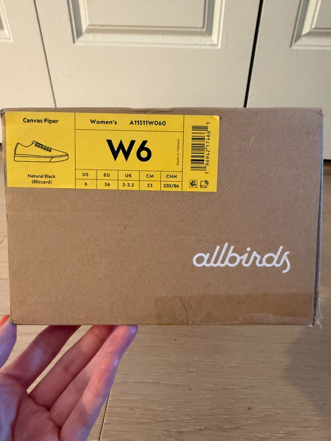 New Allbirds Canvas Piper Women's Black Sneakers - Size 6 - photo 2