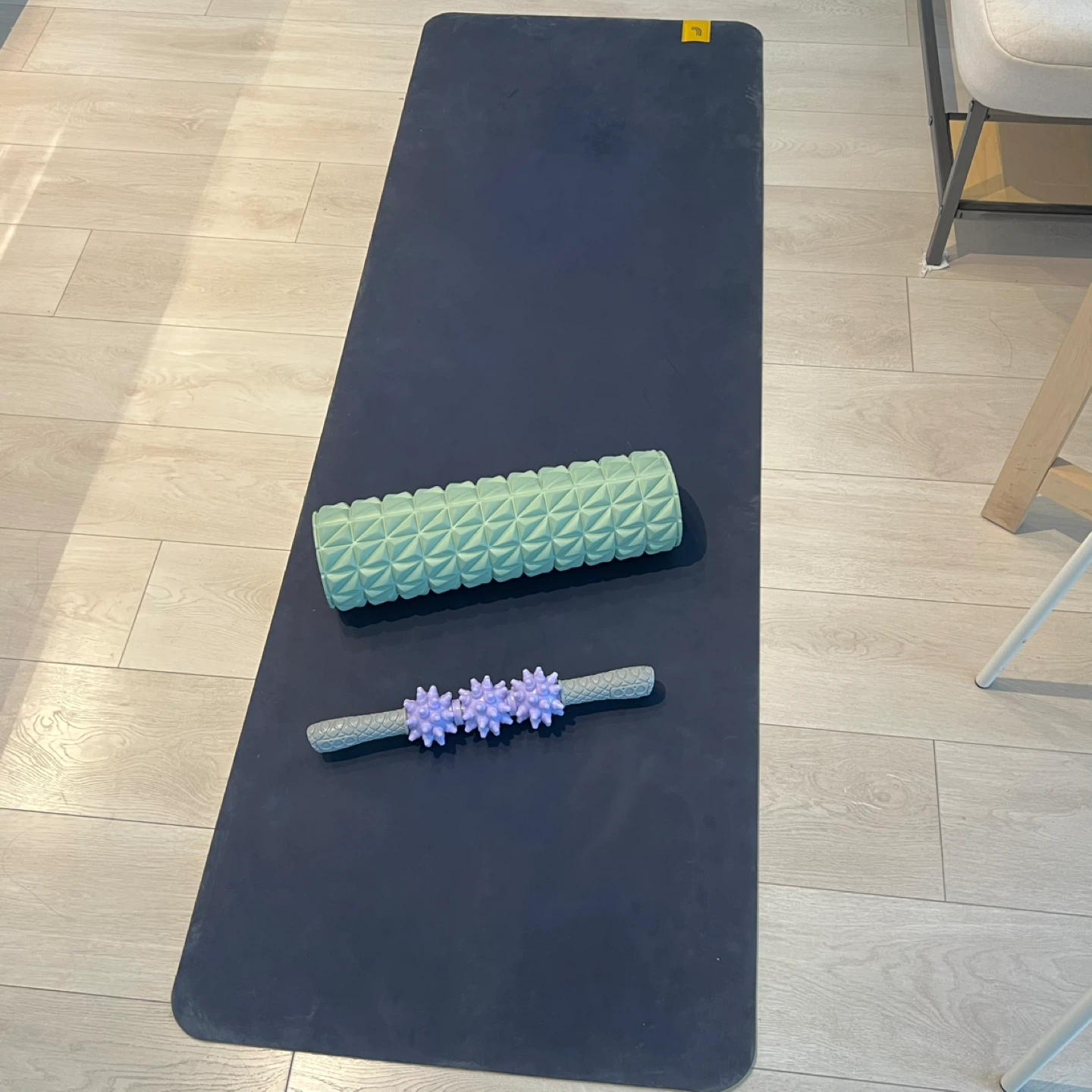 (Retail $119)Yoga Mat +Foam Roller - Home Workout Bundle