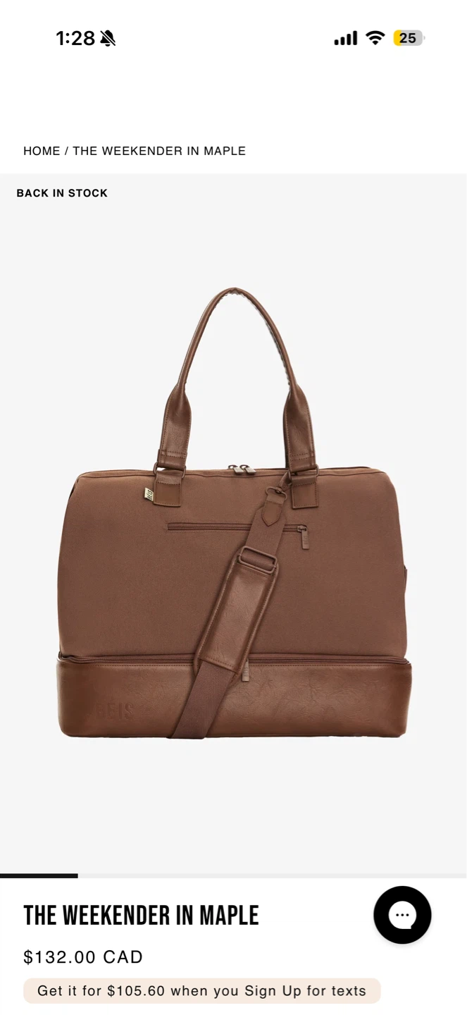 BÉIS The Weekender Bag - Maple