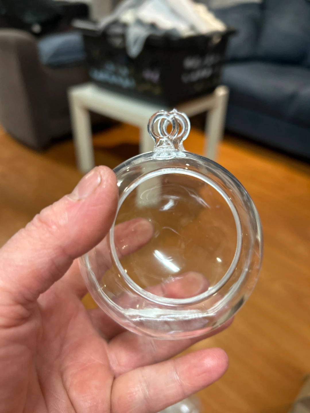 Clear Glass Terrarium Ornaments with Crystal Strands - photo 2