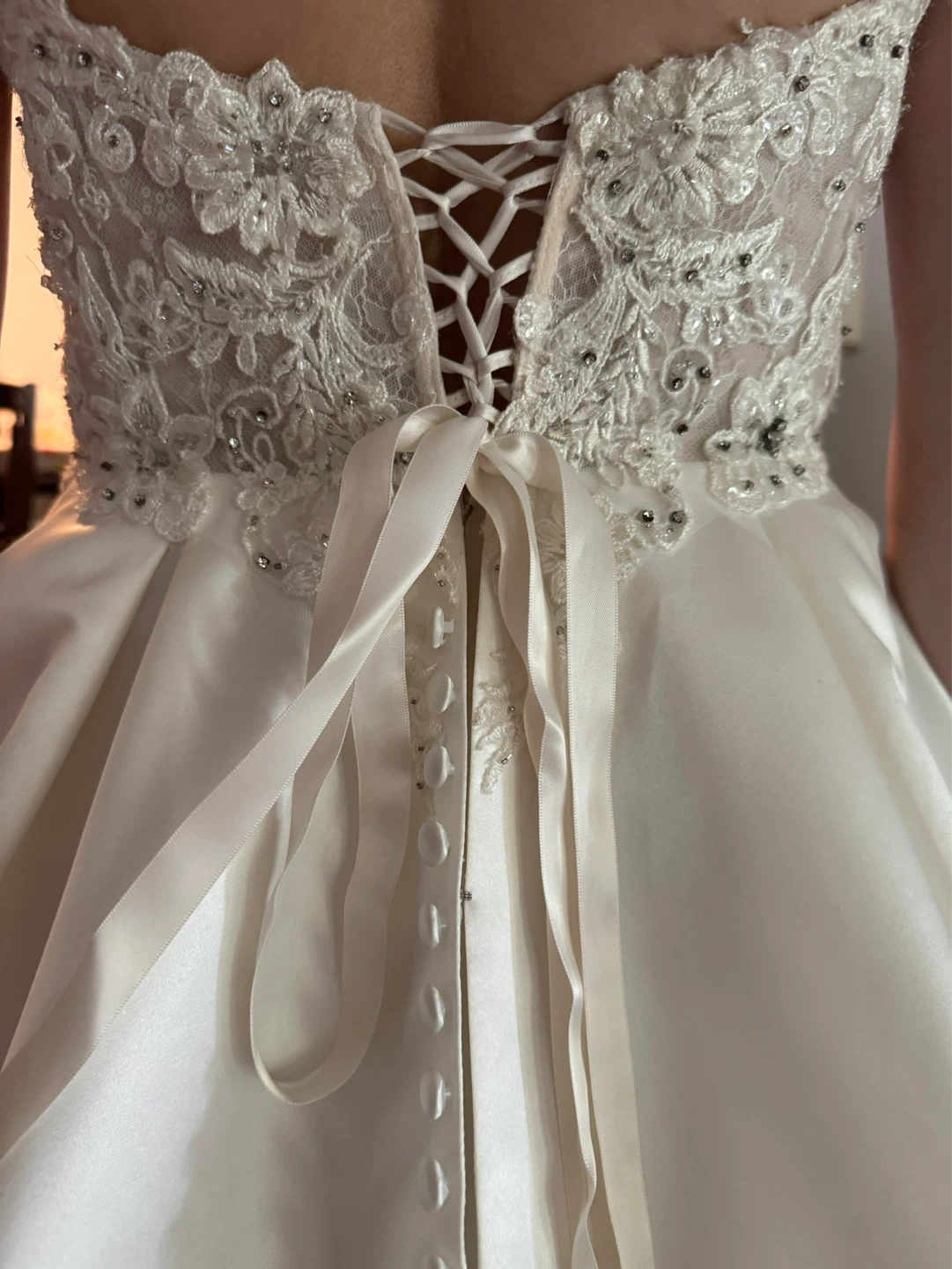 White Lace Wedding Dress with Corset Back - photo 4