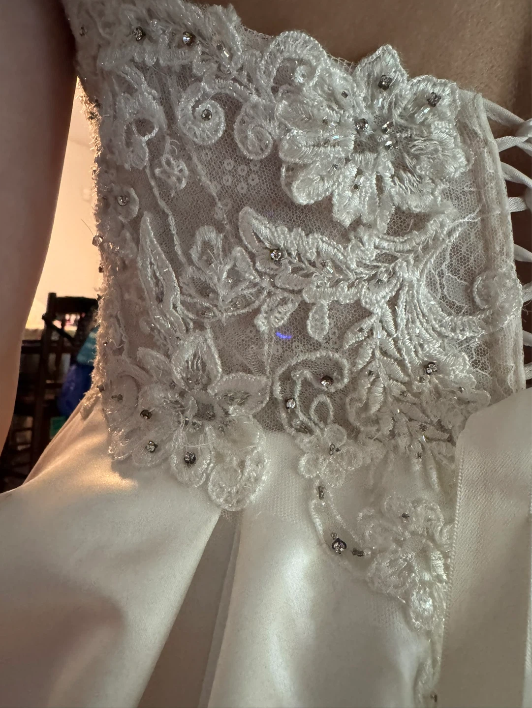 White Lace Wedding Dress with Corset Back - photo 3