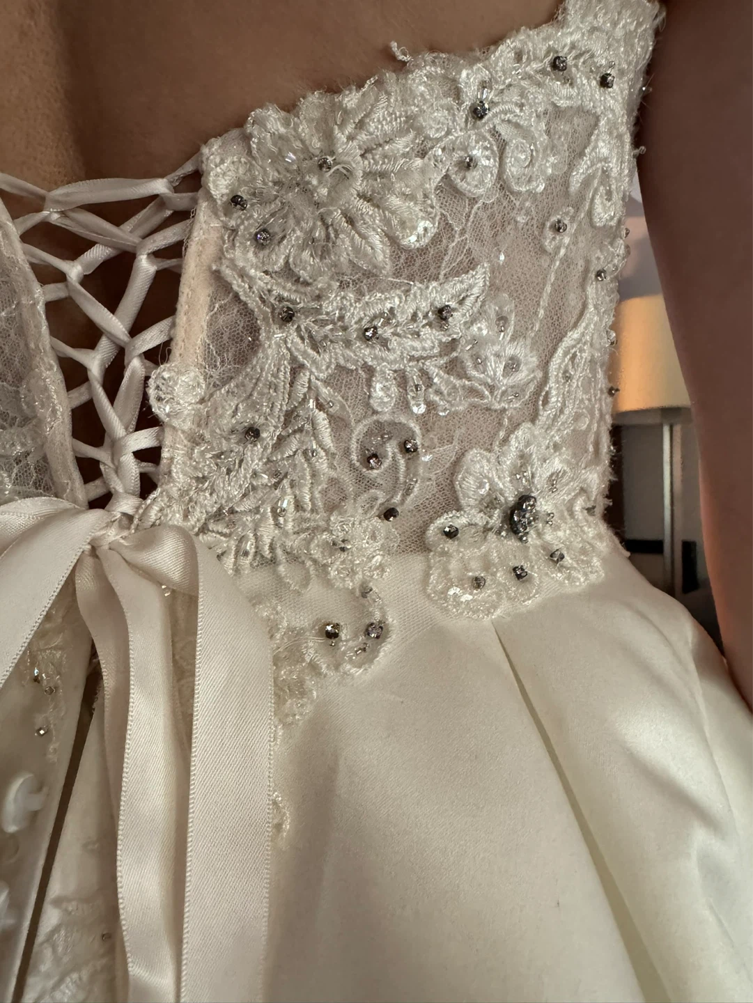White Lace Wedding Dress with Corset Back - photo 2
