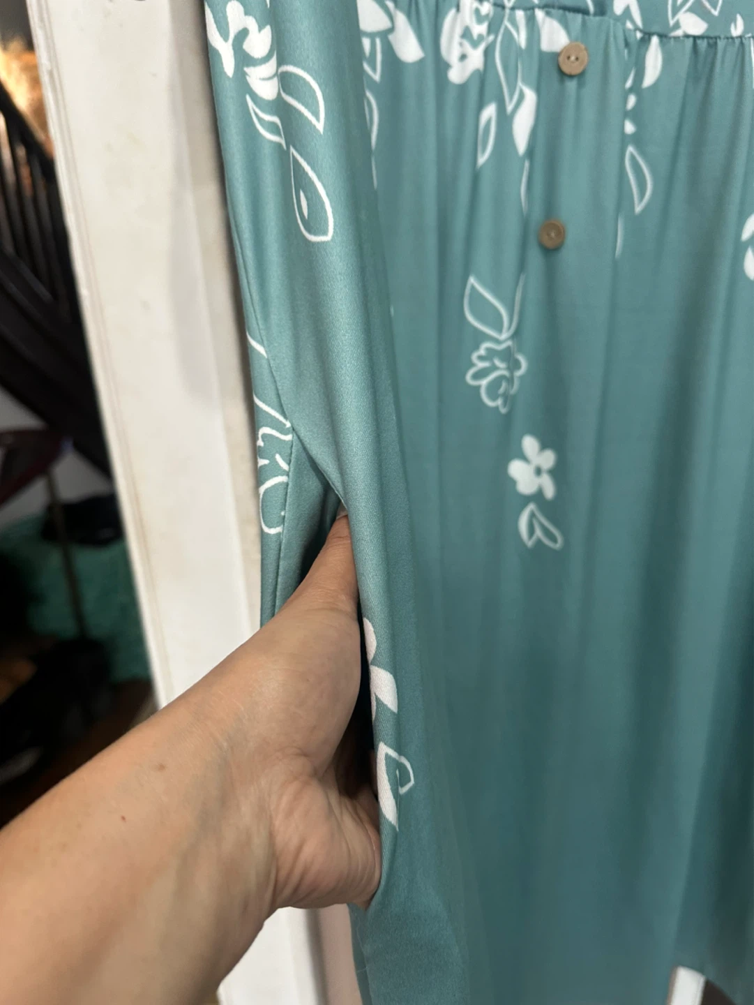 Sage Green Floral-Print Midi Dress - photo 4