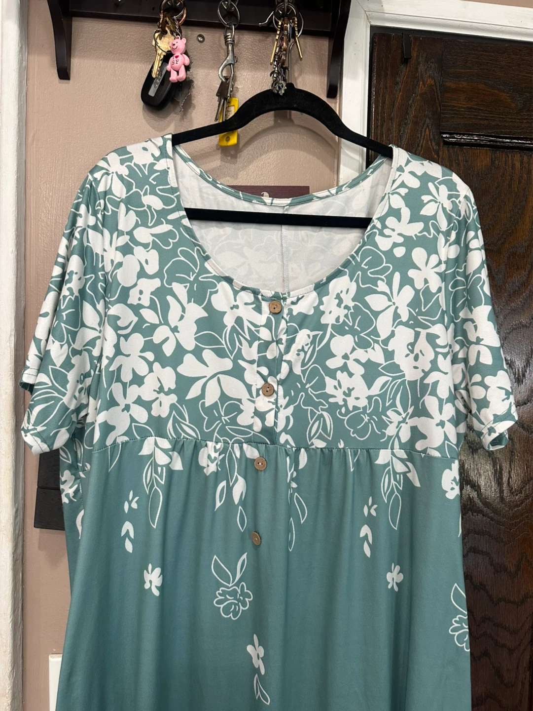 Sage Green Floral-Print Midi Dress - photo 2