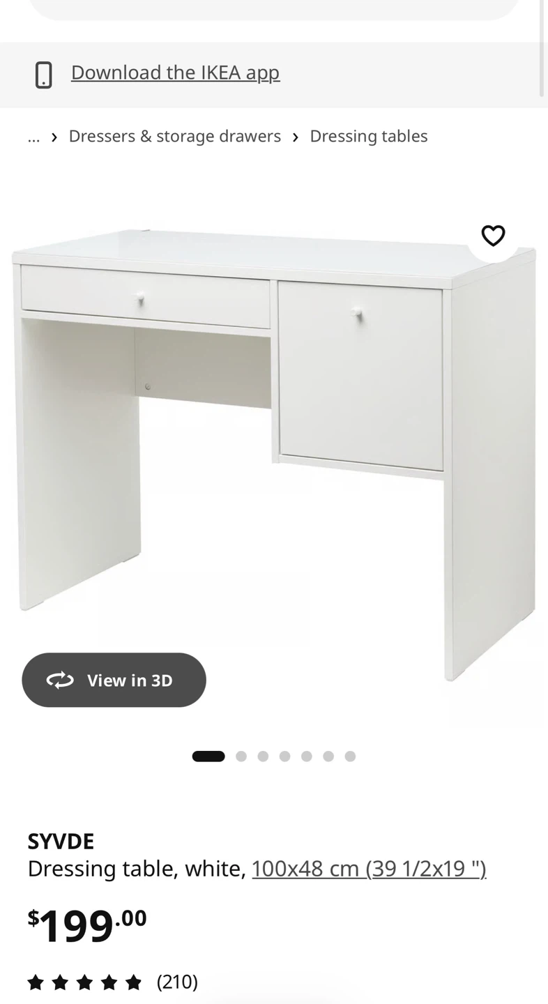 Need Gone Asap!! IKEA SYVDE Dressing Table Desk White