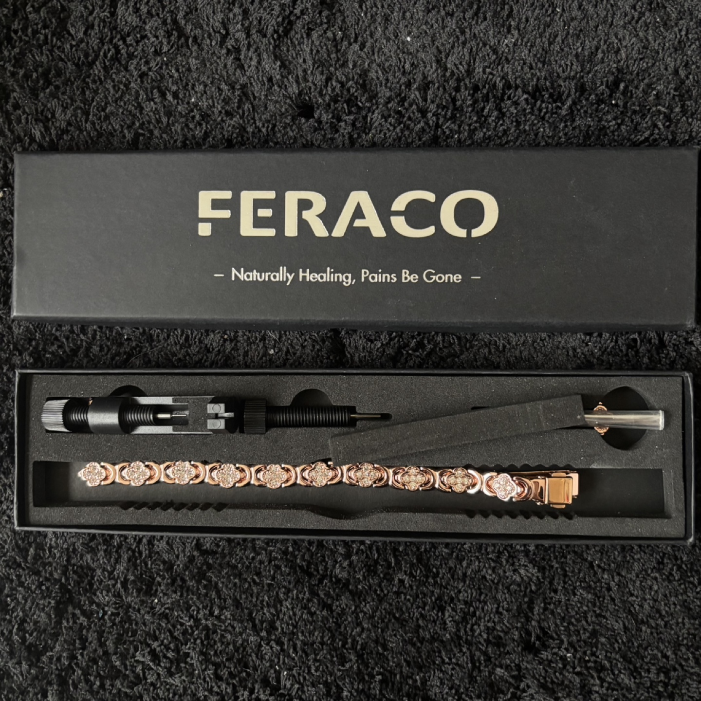 FeraCo Rose Gold Clover Bracelet