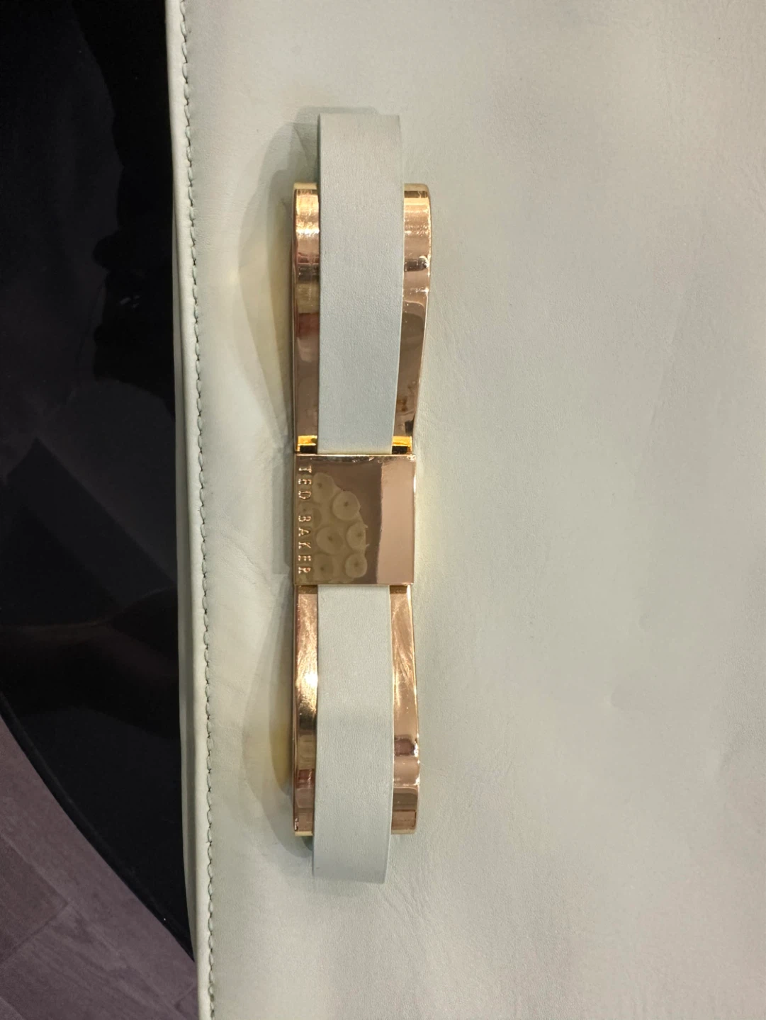 Ted Baker Pale Green Clutch Leather Rose Gold NWT Evening Bag - photo 2