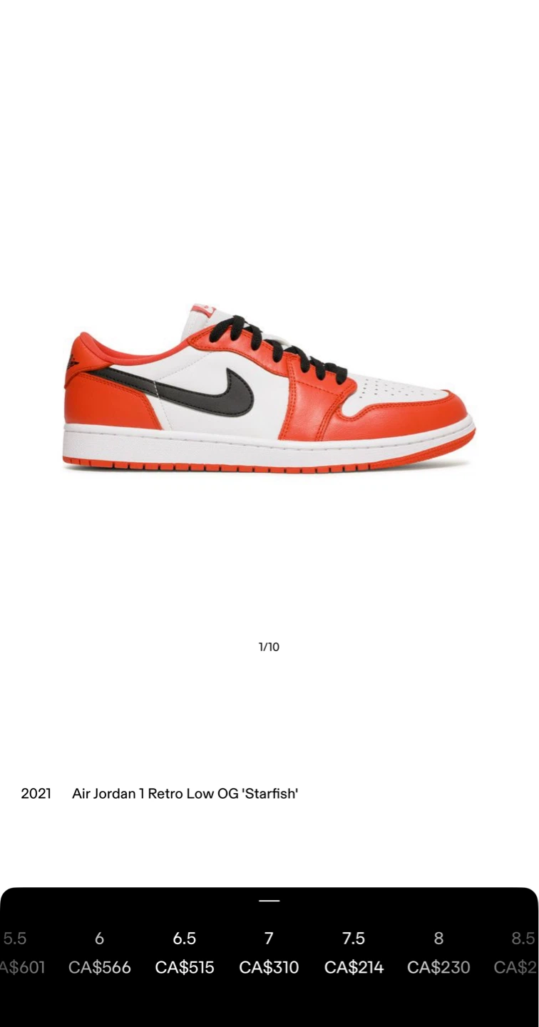 Air Jordan 1 Retro Low OG 'Starfish' Sneakers - photo 2