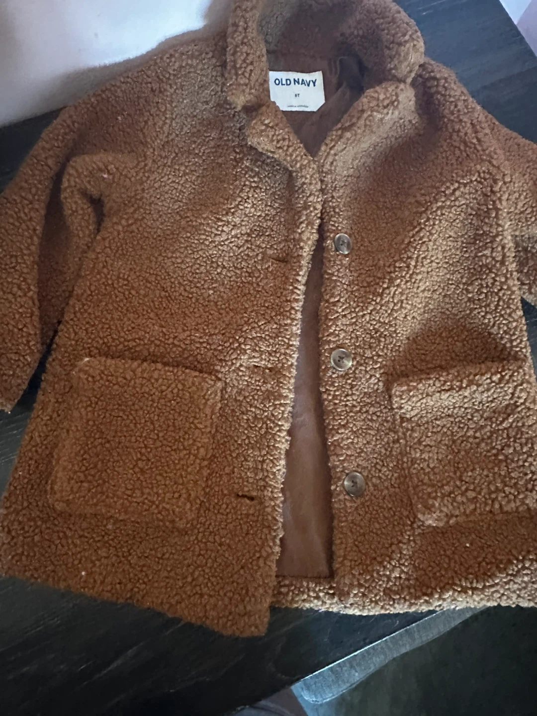 Old Navy Brown Teddy Coat Size 6T
