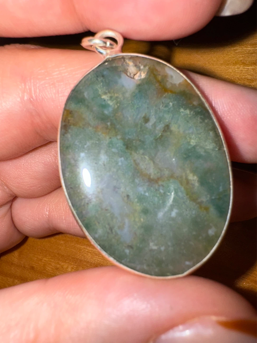 Oval chrysoprase Pendant - photo 2