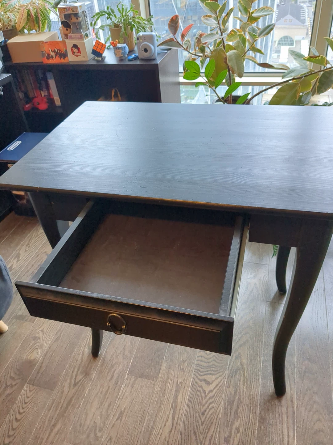 Black Accent Table with Drawer