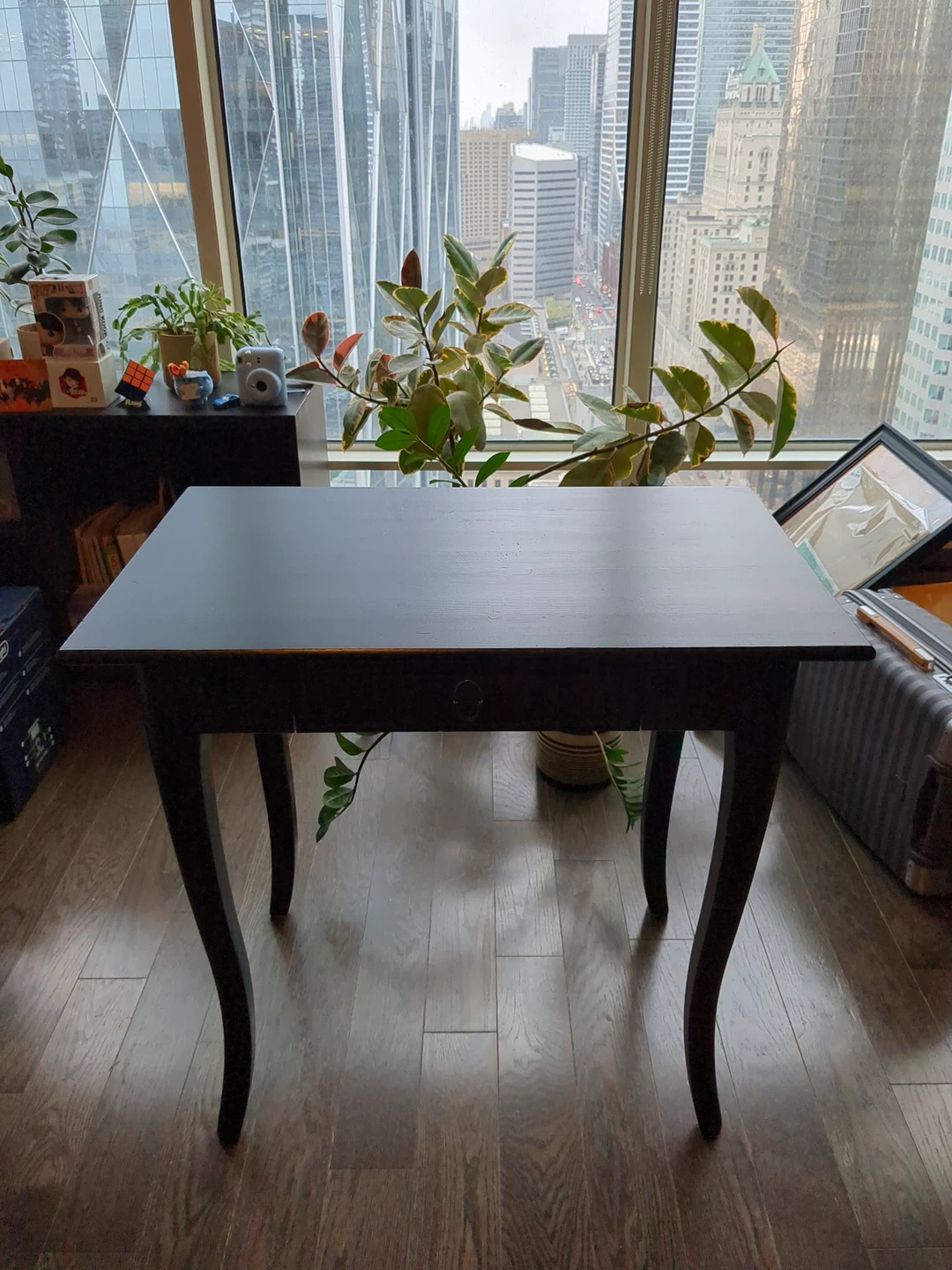 Black Accent Table with Drawer - photo 2
