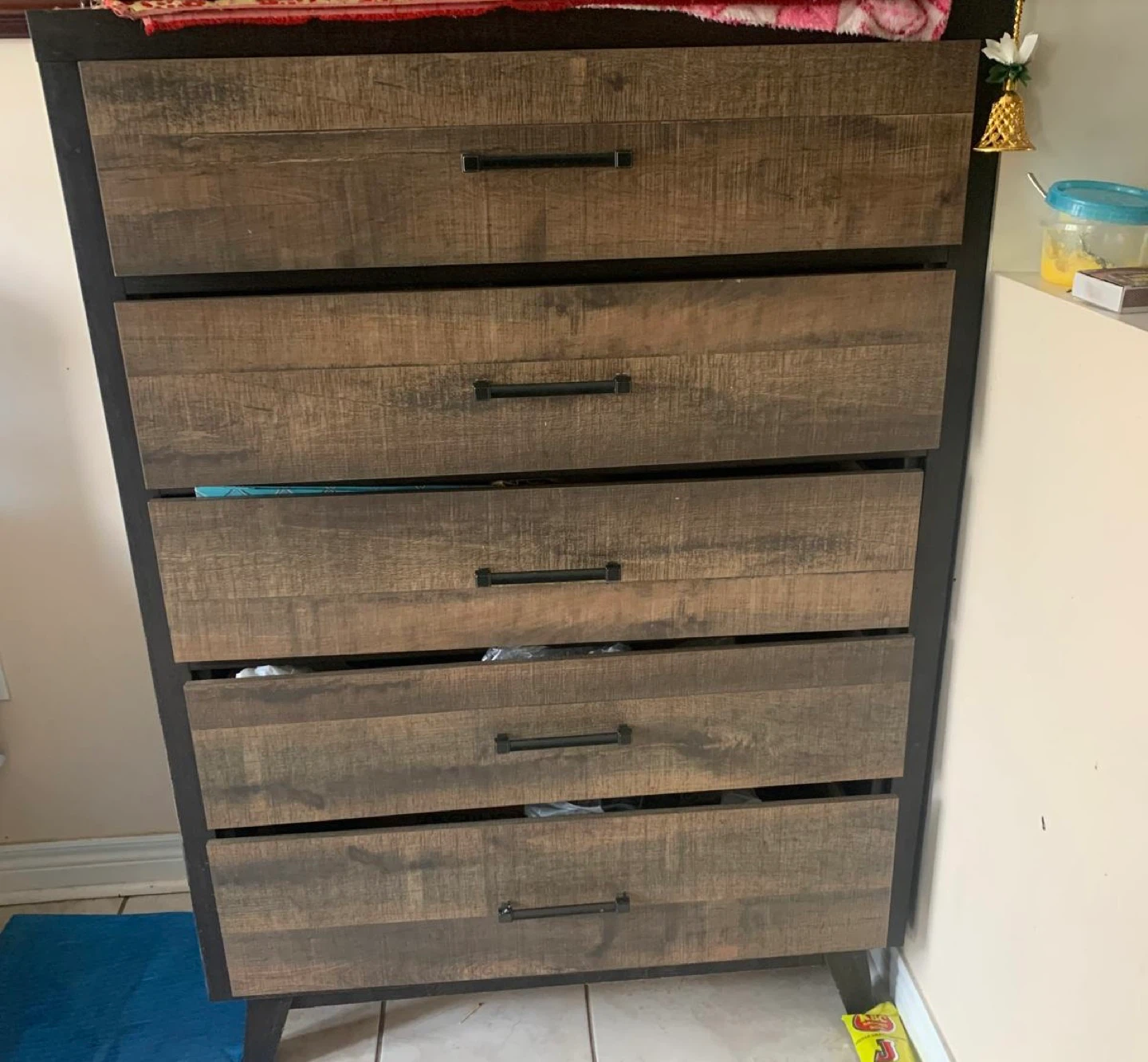 Brown 5-Drawer Chest