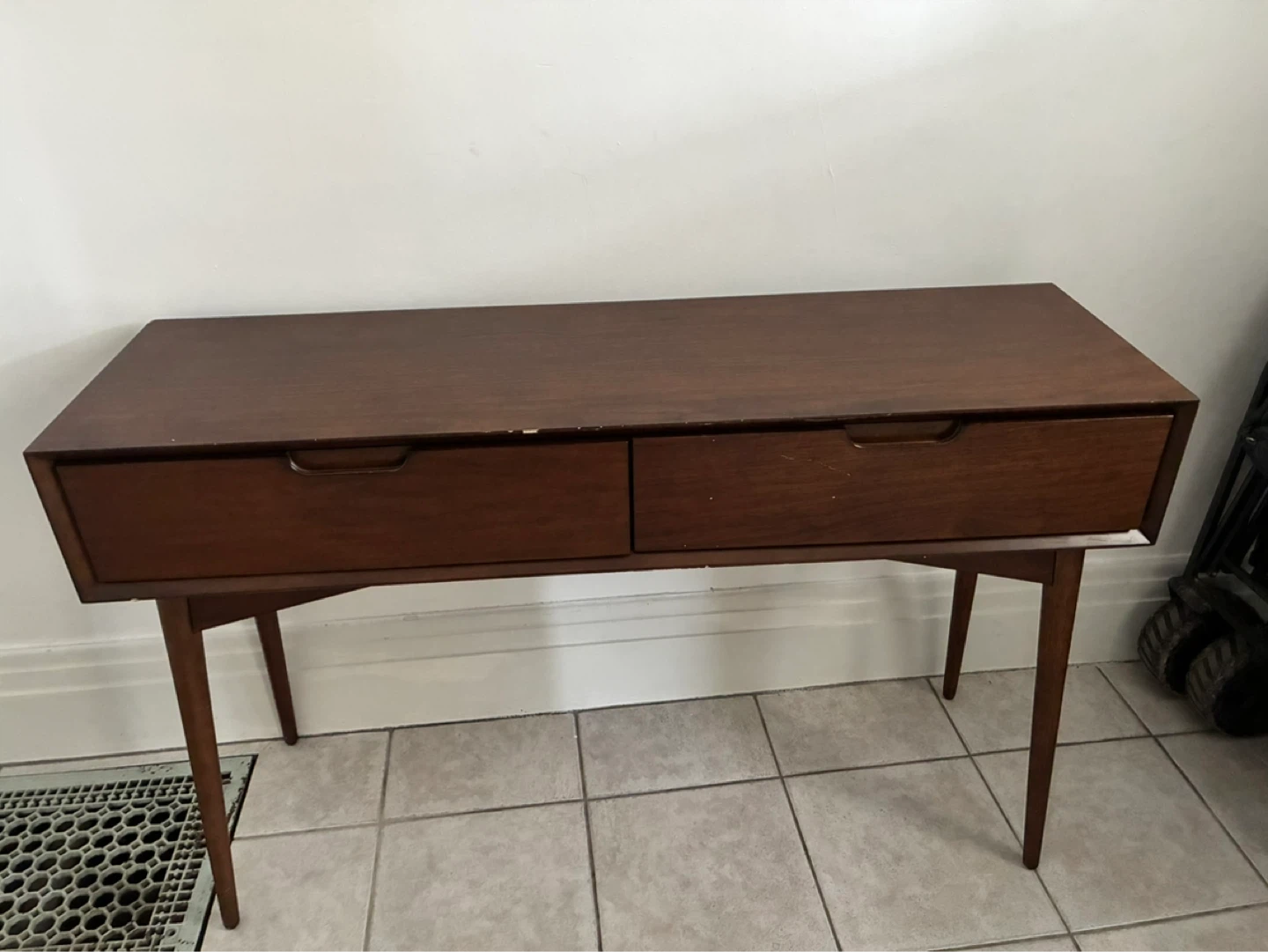 Mid-Century Modern Console Table with Two Drawers