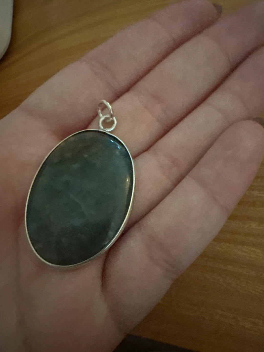 Oval chrysoprase Pendant - photo 3