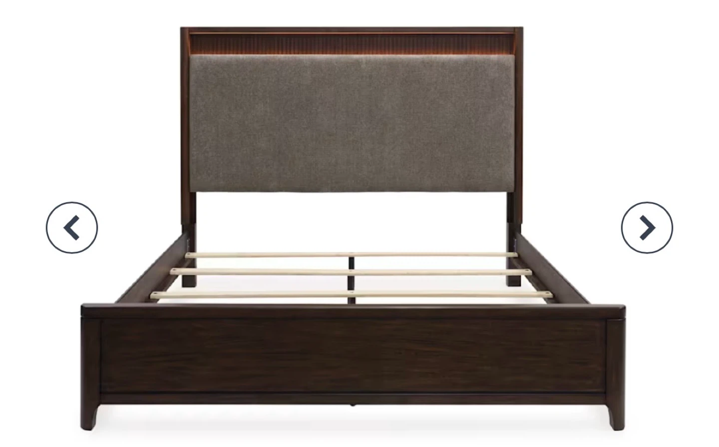 Modern queen Bed Frame with Upholstered Headboard and LED Lights - photo 3