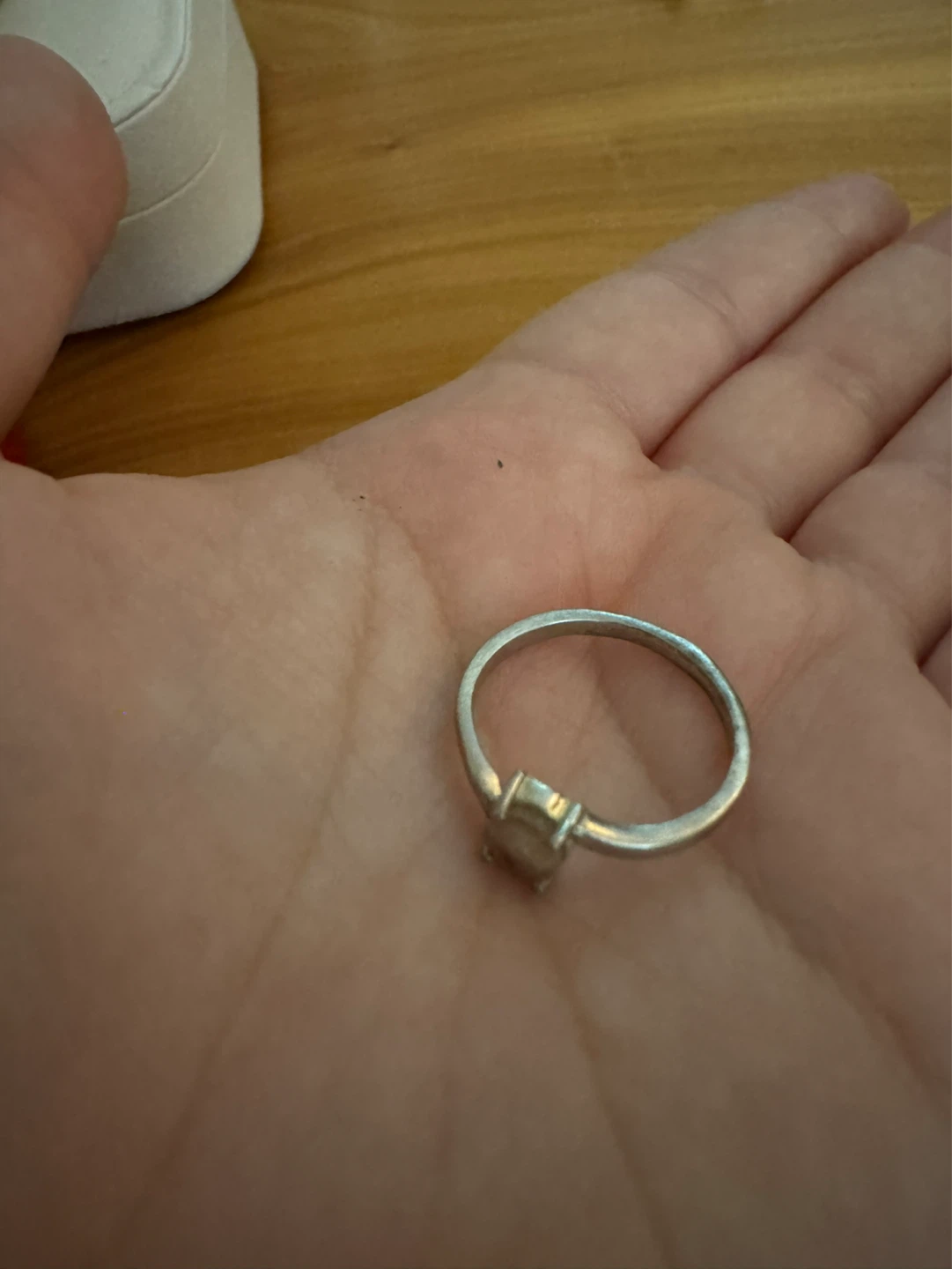 Silver ring with citrine gem
