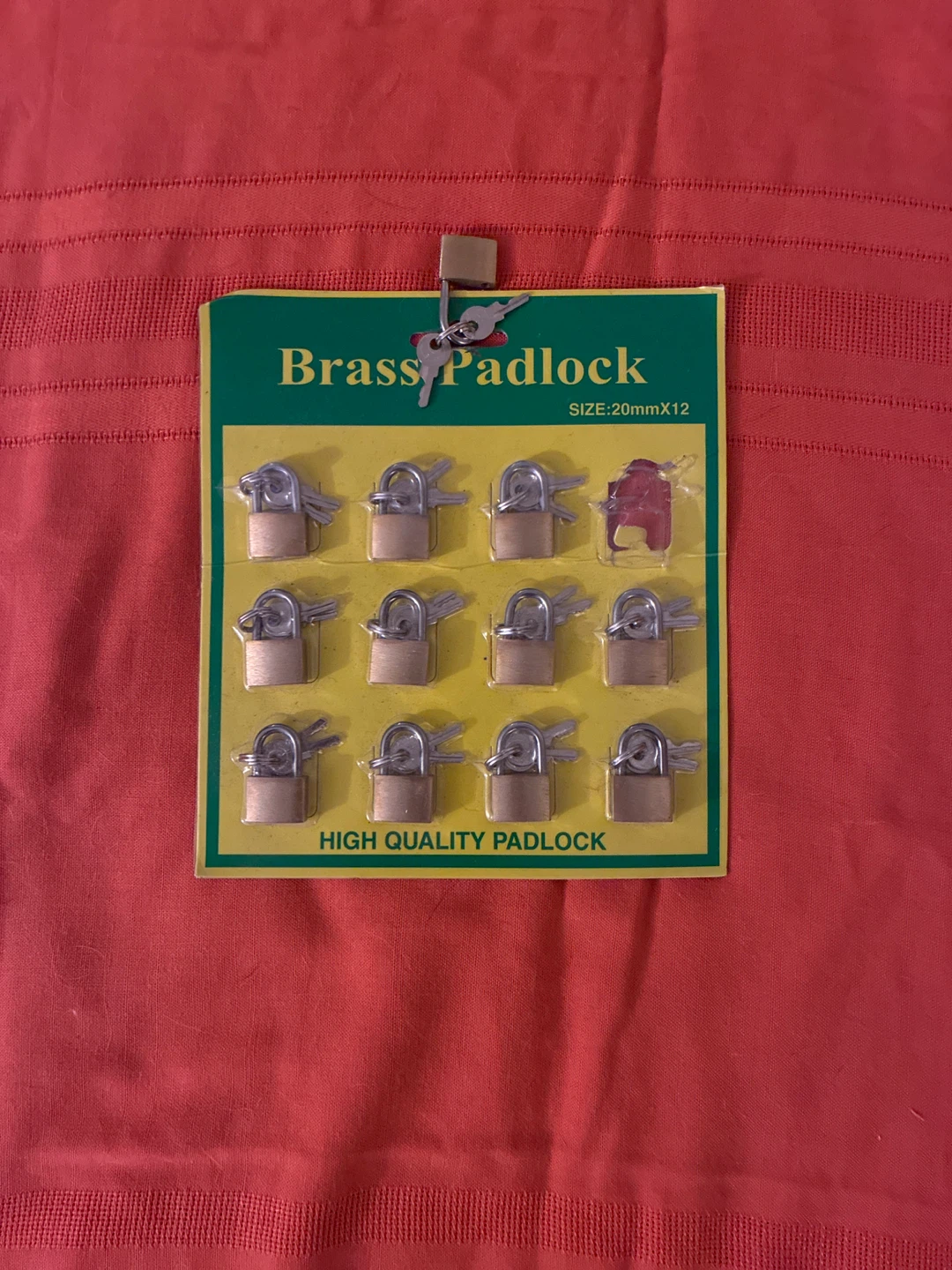 Brass Padlock Set - 12 Count