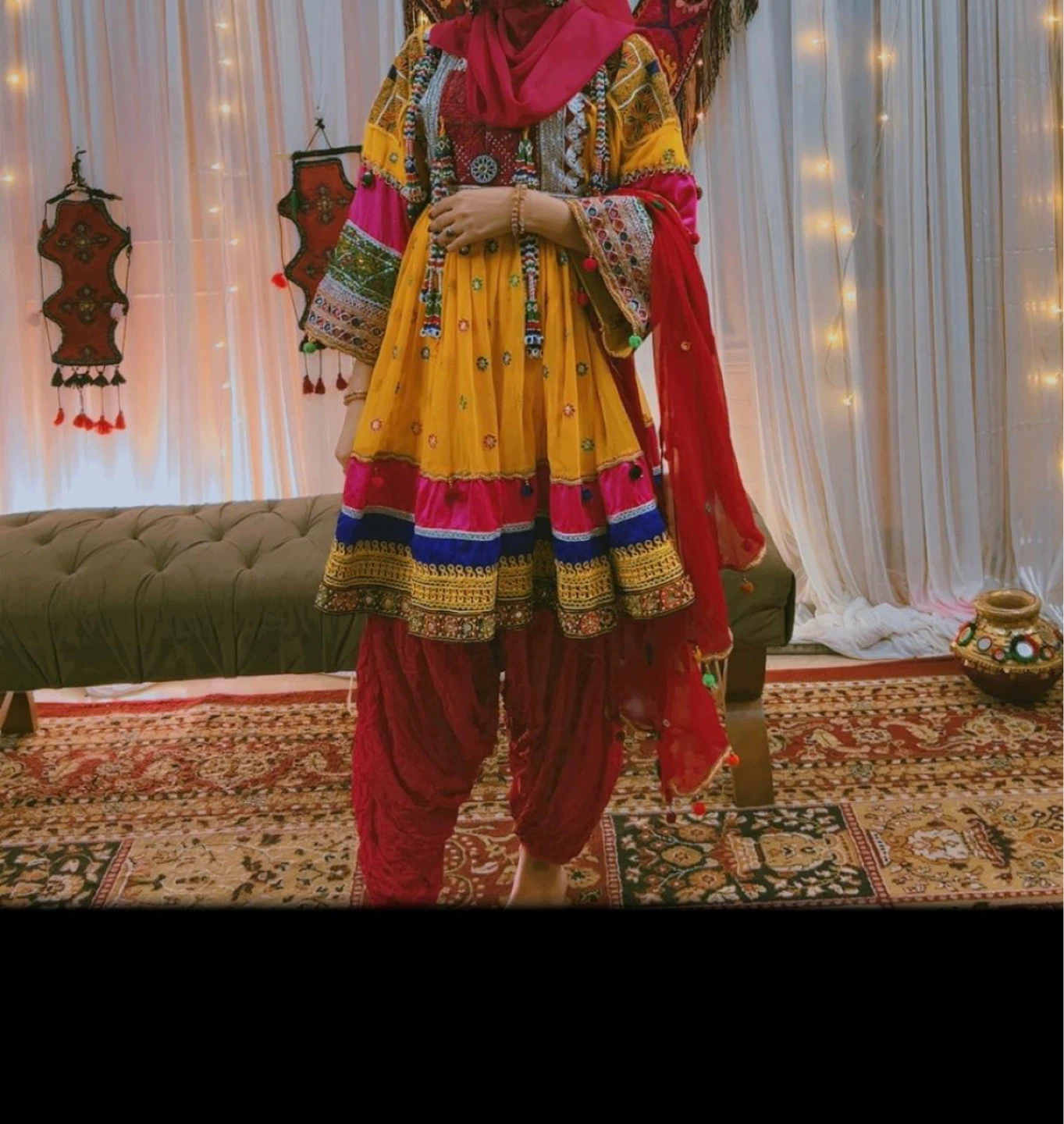Embroidered Afghan Kuchi Dress with Pants - photo 2