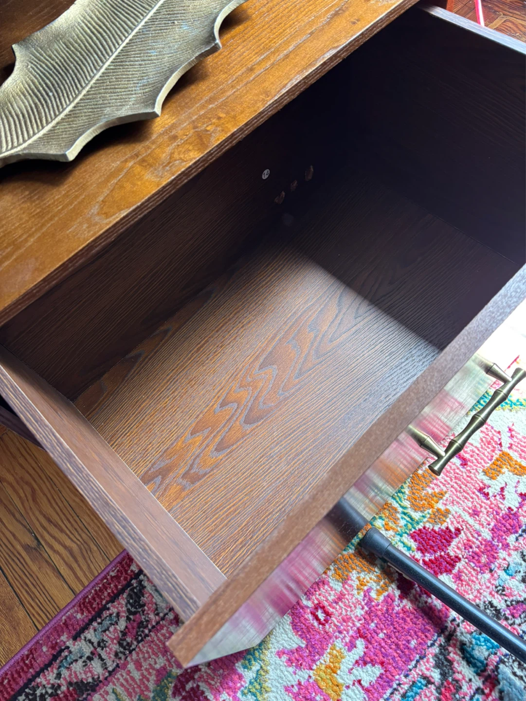 Mid-Century Style Ladder Bookshelf with Drawer - photo 2