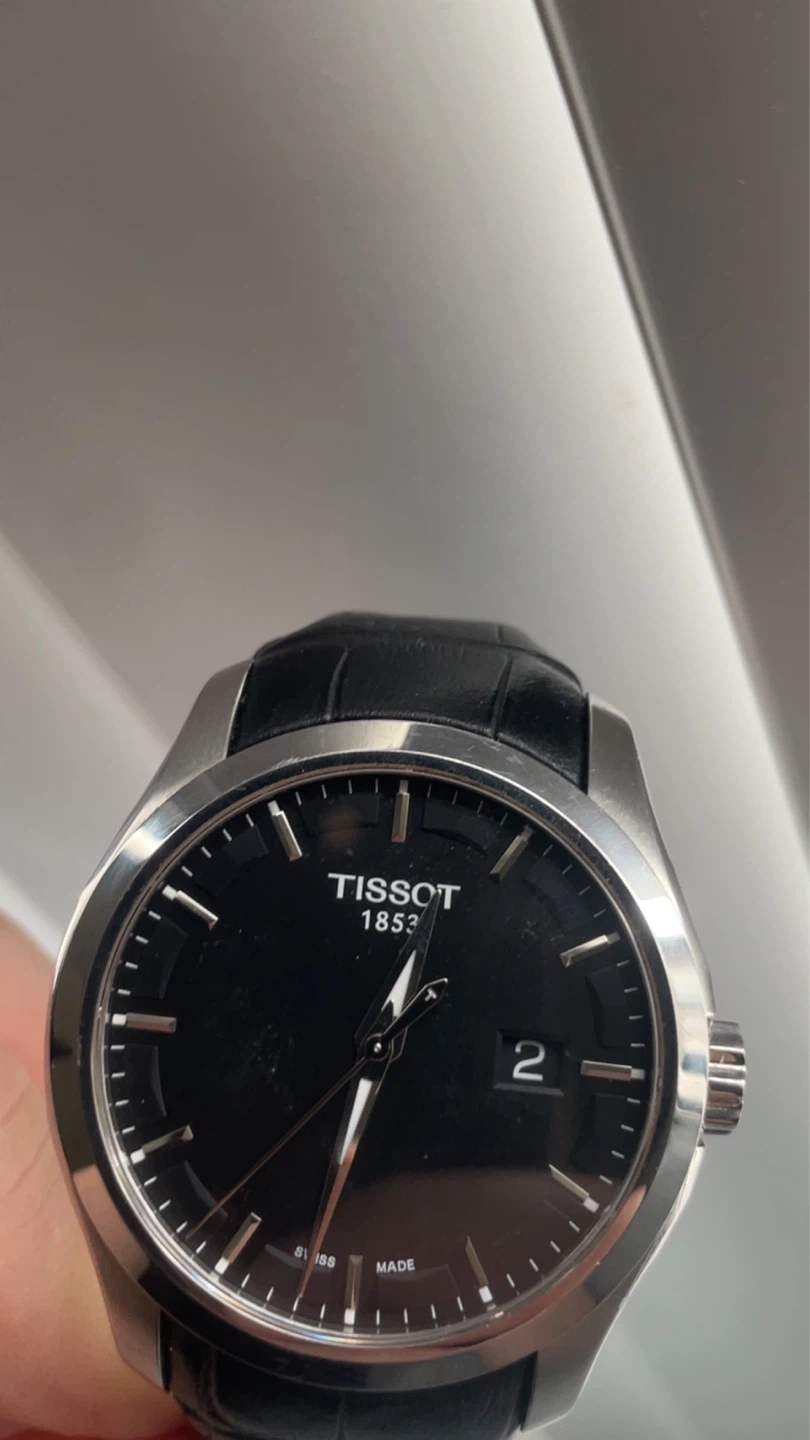 Tissot Couturier Black Leather Watch - "LOVE META" Engraving - photo 5