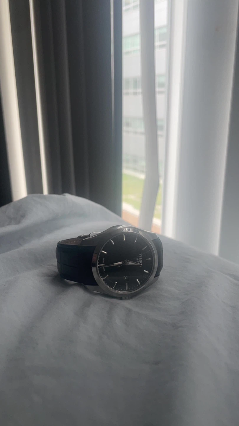 Tissot Couturier Black Leather Watch - "LOVE META" Engraving - photo 2
