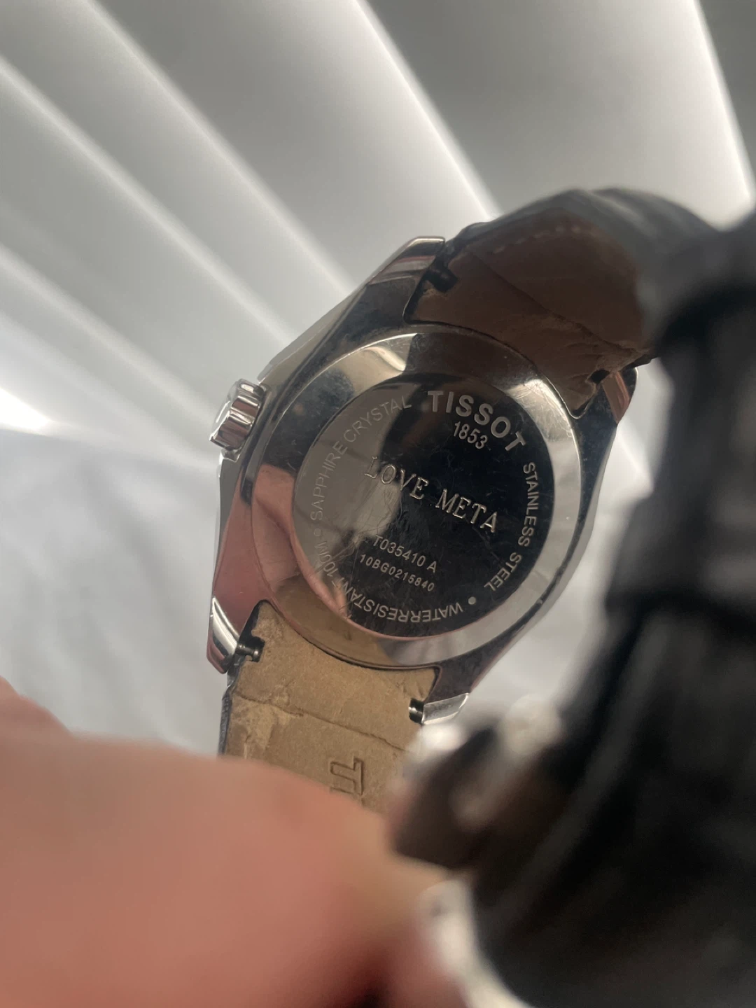 Tissot Couturier Black Leather Watch - "LOVE META" Engraving - photo 4
