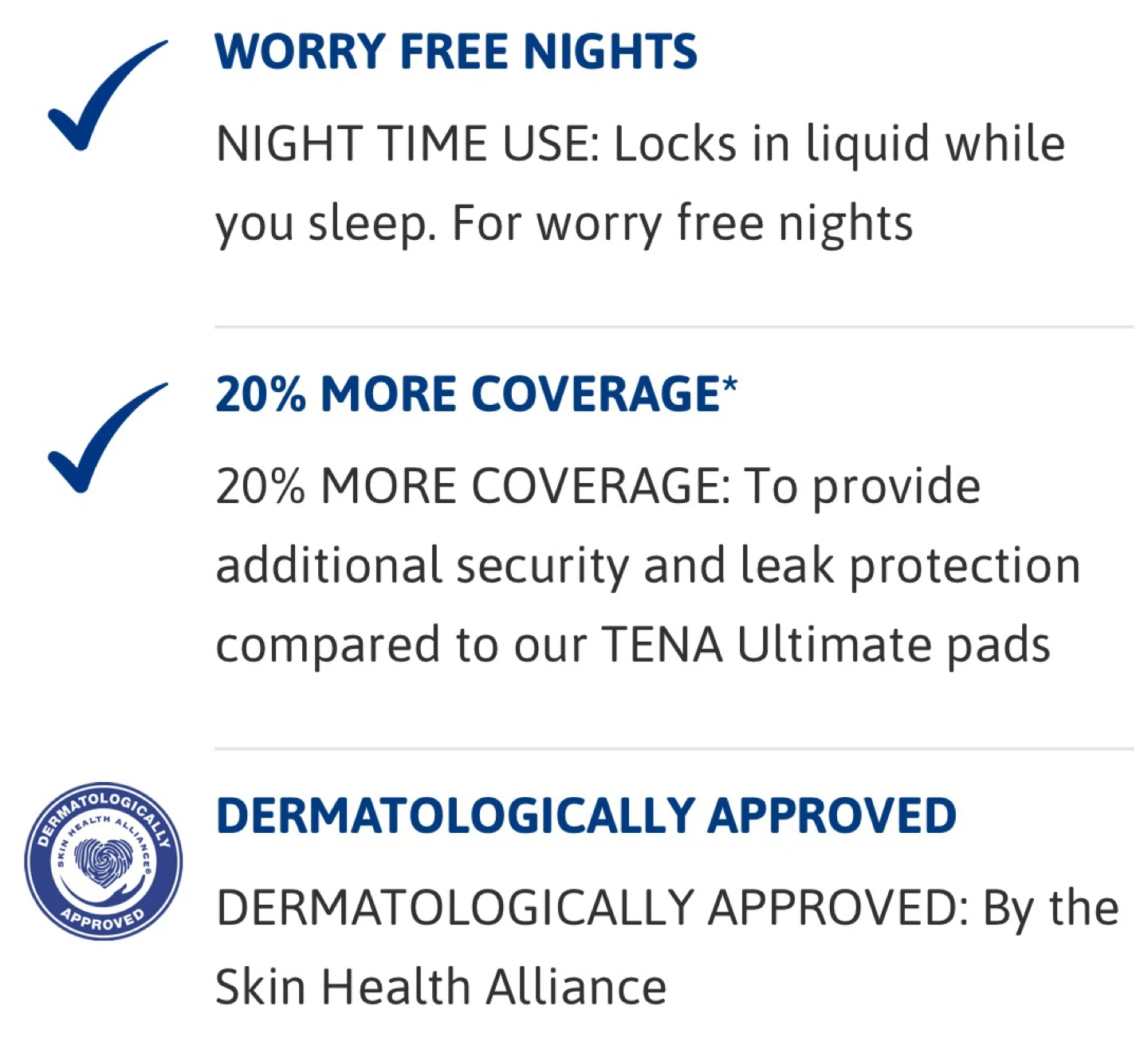 TENA Sensitive Care Overnight Pads – (45 Pads) – New - photo 5